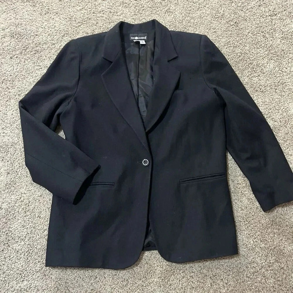Sag Harbor Size 16 100% Wool Blazer Black Career Office Oversized Button Casual - Picture 11 of 11
